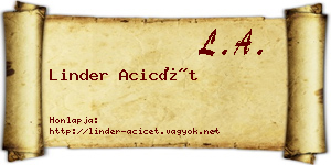 Linder Acicét névjegykártya